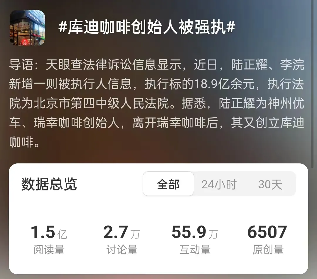 陸正耀再陷19億強制執行庫迪咖啡擴張資金鏈受考驗